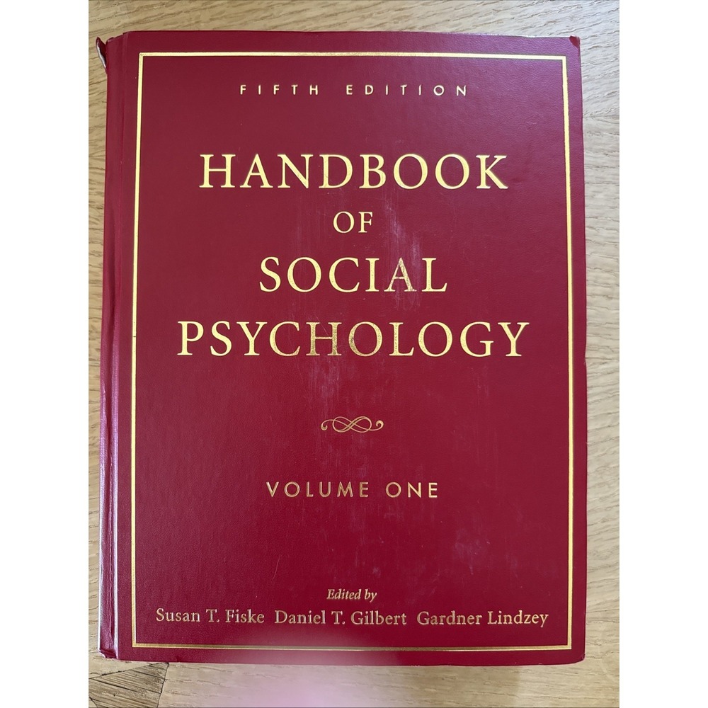 Handbook of Social Psychology, Volume 1 by Daniel T. Gilbert (2010, Hardcover)